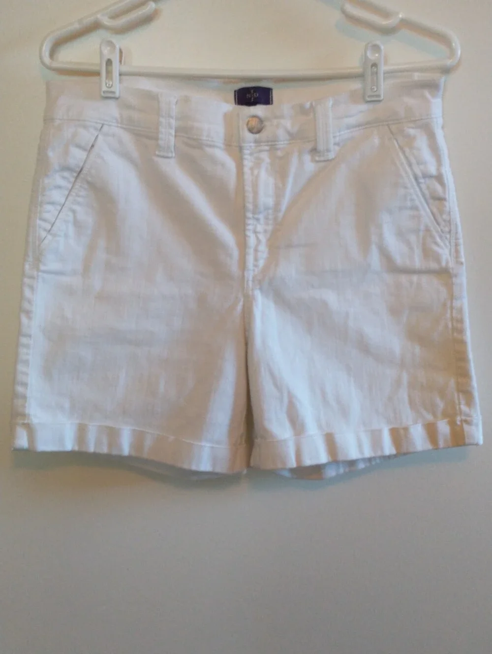 NYDJ White Womens Stretch Classic Preppy Trouser Denim Shorts 10P - Picture 1 of 11